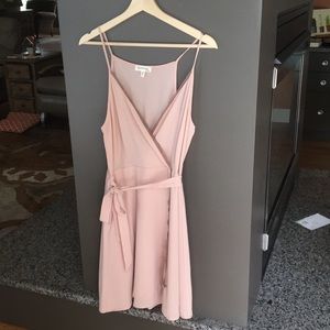 NWOT Baby Pink Wrap Dress w/ Mauve Lace Detail